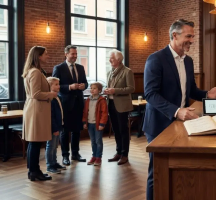 Gastvrij team van AIR COMFORT INSTALLERS dat gasten helpt met reserveringen.